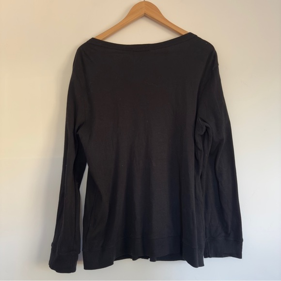 Lauren Ralph Lauren black button front V-neck cotton Cardigan Size: XL - Picture 2 of 3